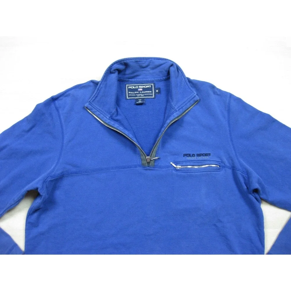 Vintage 90s Polo Sport Ralph Lauren 1/4 Sweatshirt Mens (M) Pullover Preppy